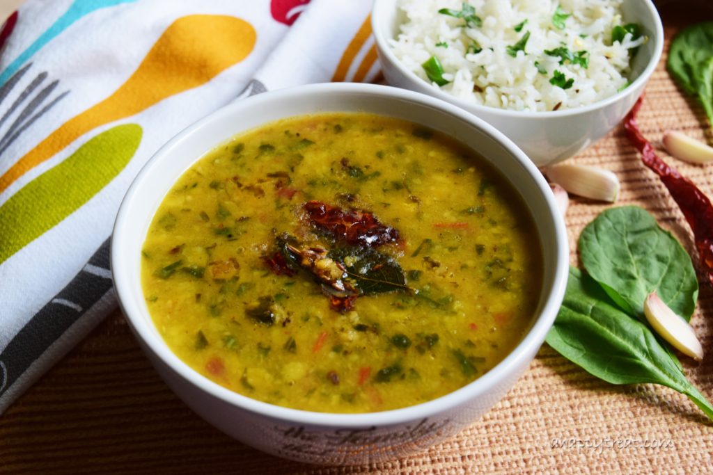 Palak Dal | Spinach Dal | Spinach Lentil Curry | A Happy Treat